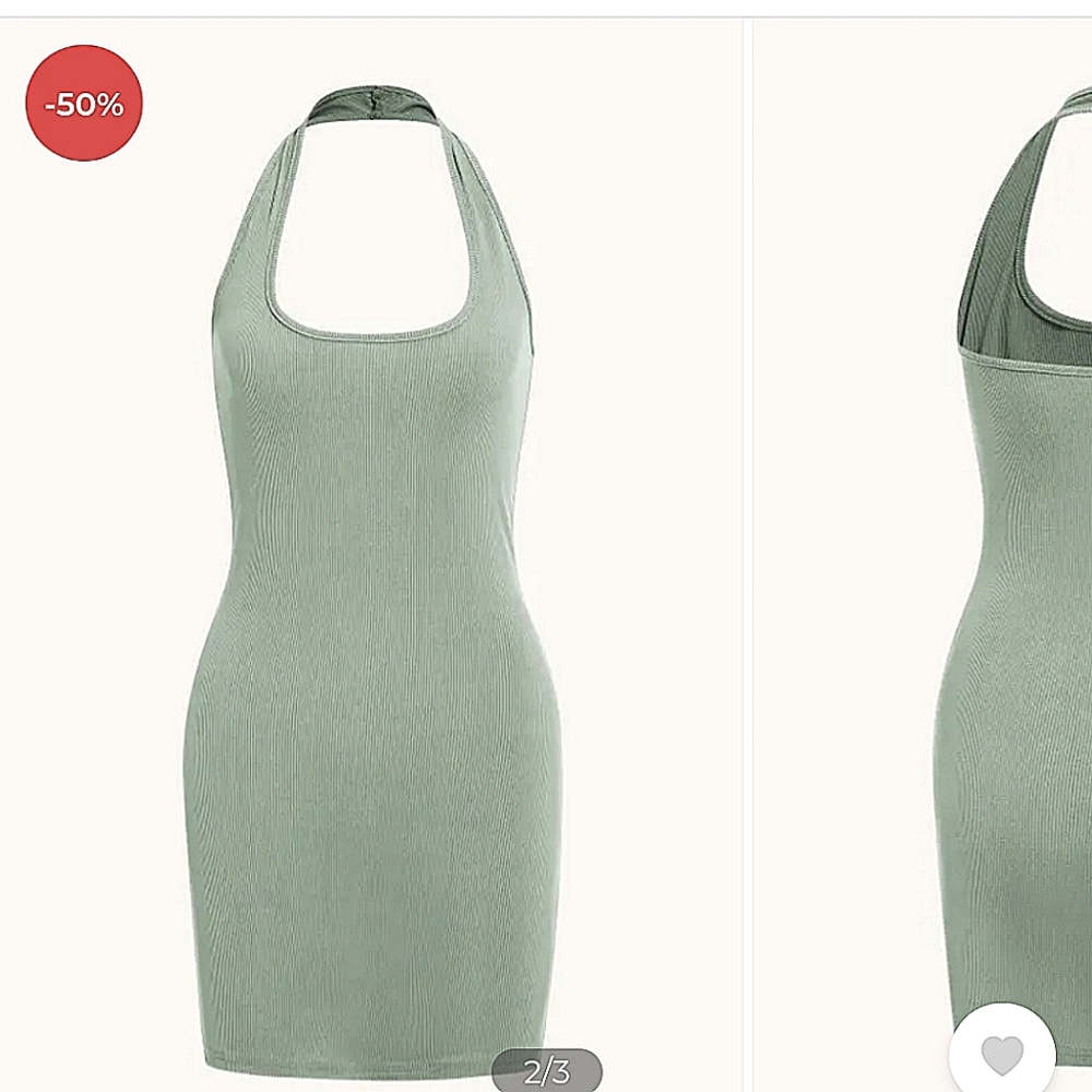 Halter olive dress